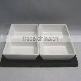 Square Shaped 4plates White Ceramic Serving Tray thumbnail-1