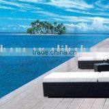 Outdoor Back Adjuster Leisure Pe Wicker Lounger AK3077 thumbnail-1