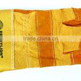 Yellow Color Welding Protective Leather Gloves for Men, Short Cuff thumbnail-3