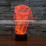 Pyramid Pharaoh 3D LED Illusion Night Light Touch Switch Table Desk 7 Color Lamp thumbnail-3