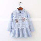 Hot Sale Baby Girl Blue and White Strip Cotton Shirt for Weekday Style thumbnail-1