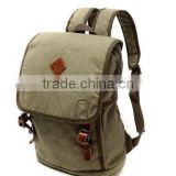 Unisex,Vintage Casual Cotton Canvas Leather Backpack Rucksack Bookbag ,Lagtop Bag Computer Bag For Men & Women