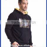 Wholesale Plain Black Custom Pullover Gym Men's Terry Cloth Sweatershirts With Logo thumbnail-1