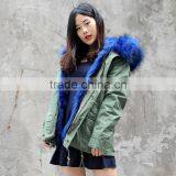 CX-G-P-12M Women Real Raccoon Fur Collar Coat Real Fox Fur Parka thumbnail-5