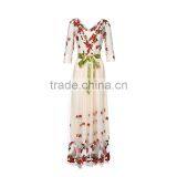 Maxnegio High Wais Mesh Bodycon Embroidery Casual Dress thumbnail-4