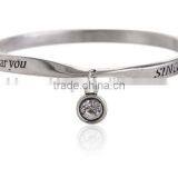 Fully Stocked Metal Equilibrium Bangle Antique Silver Twist Bracelet Bangle Custom Engraved Wedding Bracelet thumbnail-3
