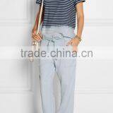 The Freshman Dip-dyed Light-blue and White Wholesale Striped T-shirt thumbnail-2