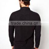Western Slim Fit Pitch Black Denim Shirt thumbnail-2