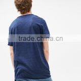 2017 High Quality v Neck Navy Blue Simple Design t Shirts Men thumbnail-2