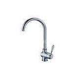 Contemporary Chrome Plated Kitchen Sink Water Faucet , Deck Mounted Mixer Taps