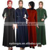 Navy Blue 4 Color Hemp Muslim Dress/ Xger Muslim Islamic Fashionable Abaya Kaftan Dresses/fancy dl Islamic Muslim Dress