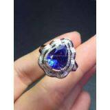 18k Gold Inlaid Natural Tanzania Stone Ring