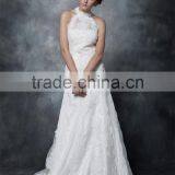 Sheath Halter Neck Lace-Up Taffeta Wedding Dress AS29602 thumbnail-2