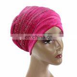 Sky Star Ironed Tthe Velvet Hood Muslim Long Tail Cap Wrap Head Scarf Hat thumbnail-3