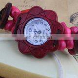 Small Wrist Women Big Dial Fashion Mexican Beach Watch Coconut Shell Printed Flowers Bracelet Ethnic Wristwatch thumbnail-3