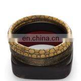 A Set of 4 Wood and Brass Bangles Christmas Gift thumbnail-1