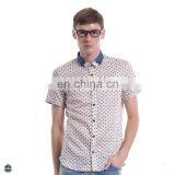T-MSS536 Summer Mens Double Collar Button Up Flower Printed Shirts thumbnail-1