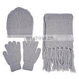 Custom Winter Hat Knitted Gloves 100%arcylic Scarf Set With Embroidery thumbnail-2
