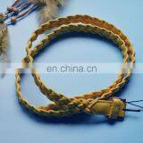 wholesale fancy yellow PU leather belts custom for ladies