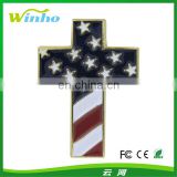 Winho metal American flag cross pin