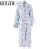 Competitive Price Blue 100 Cotton Unisex Space Dyed Printed Waffle Bathrobe thumbnail-1