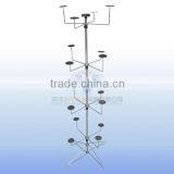 Metal Rolling Hat Display Rack With 4 Tiers