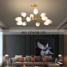 Nordic All-Copper LED Pendant Light Modern Dining Room Living Room Crystal Chandelier Luxury Magic Bean Molecular Ceiling Lamp thumbnail-2