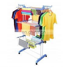 Folding Drying Rack Indoor Stainless Steel Three-layer k Household Multifunctional Towel Rack Shelf thumbnail-4