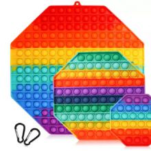 Rainbow Push Bubble Sensory Toy Stress Relief Squishy silicon Pops Fidget Toys