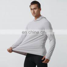 Hot Selling Men's Casual Jogging Sports Hoodie Thumb Hole Quick Dry Long Sleeve Workout Fitness Pullover Gym Shirt Clothes thumbnail-1