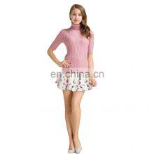 Erdos 2024 Preppy Style Ladies Jumper 100% Cashmere Knitted Sweater With Turtleneck Solid Pattern Winter Season Essential thumbnail-1