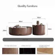 Durable Sintered Stone Table Top Wood Coffee Table thumbnail-5