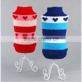 Knitted Heart Logo Ribbed Turtleneck Pet Dog Sweater thumbnail-3
