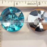AQUA COLOR BUTTONS IN ACRYLIC STONE WITH SILVER PLATED BACKING, 27MM SA-2985