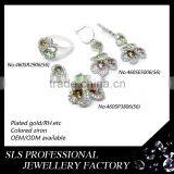 Indian Artificial Crystal Pendant Necklace/ring/earring Jewellery Imitation Jewellery for Bridal Set thumbnail-1