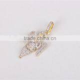 Micro Set 925 Sterling Silver Iced Out Angel Jewelry Hip Hop Pendant thumbnail-3