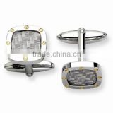 Whale Back Sterling silver Cuff Links with carbon fiber