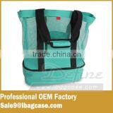 Nice Blue Mesh Beach Bag Tote Bag With Insulated Picnic Cooler Large thumbnail-4