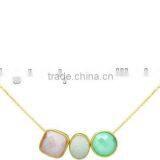 Transform Necklaces, Brazilian Design With Natural Stone, GOLD PLATED thumbnail-1