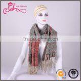 Blanket Fringe Tassel Oversize Plaid Shawl Scarf, Wholesale Scarf, Acrylic Winter Scarf thumbnail-1