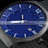 Eco Solar Watches Men's Slim Solar Sapphire Crystal Blue Dial Mesh Strap Watch thumbnail-3