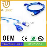 Bulk usb to usb cable 2.0version male to female usb line for computer mobile phone