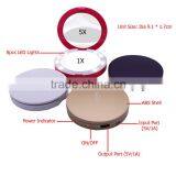 Folding Pocket 5x Magnifying Mirror With Power Bank and Lights