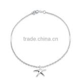 925 Sterling Silver Starfish Charm New Design Anklet