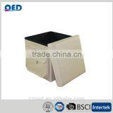 Roomy Modern Foldable Storage Stool Ottoman With Drawer