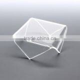 Clear Corner Fold acrylic riser tray, display tray