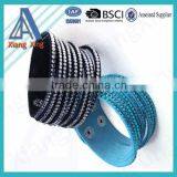 Single Wrap Rhinestone Custom Braided Leather Bracelets thumbnail-4