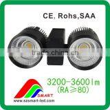 High Lumen Energy Saving Led Lights 360 Degree Rotatable COB 2*20w LED Track Light