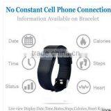 Anti-lost Fitness Pedometer Bluetooth Smart Luxury Charm Silicone Bracelet