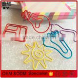 Stationery market popular assorted designs colorful metal paper clips